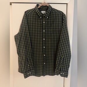 Sonoma Men's Plaid Shirt - Navy and Olive